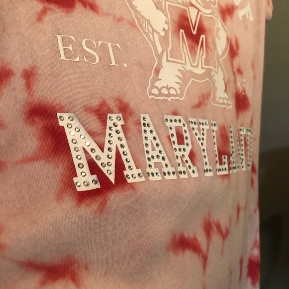 PINK Victoria’s Secret Collegiate Collection tie dye, crystal T-shirt - Picture 2 of 7